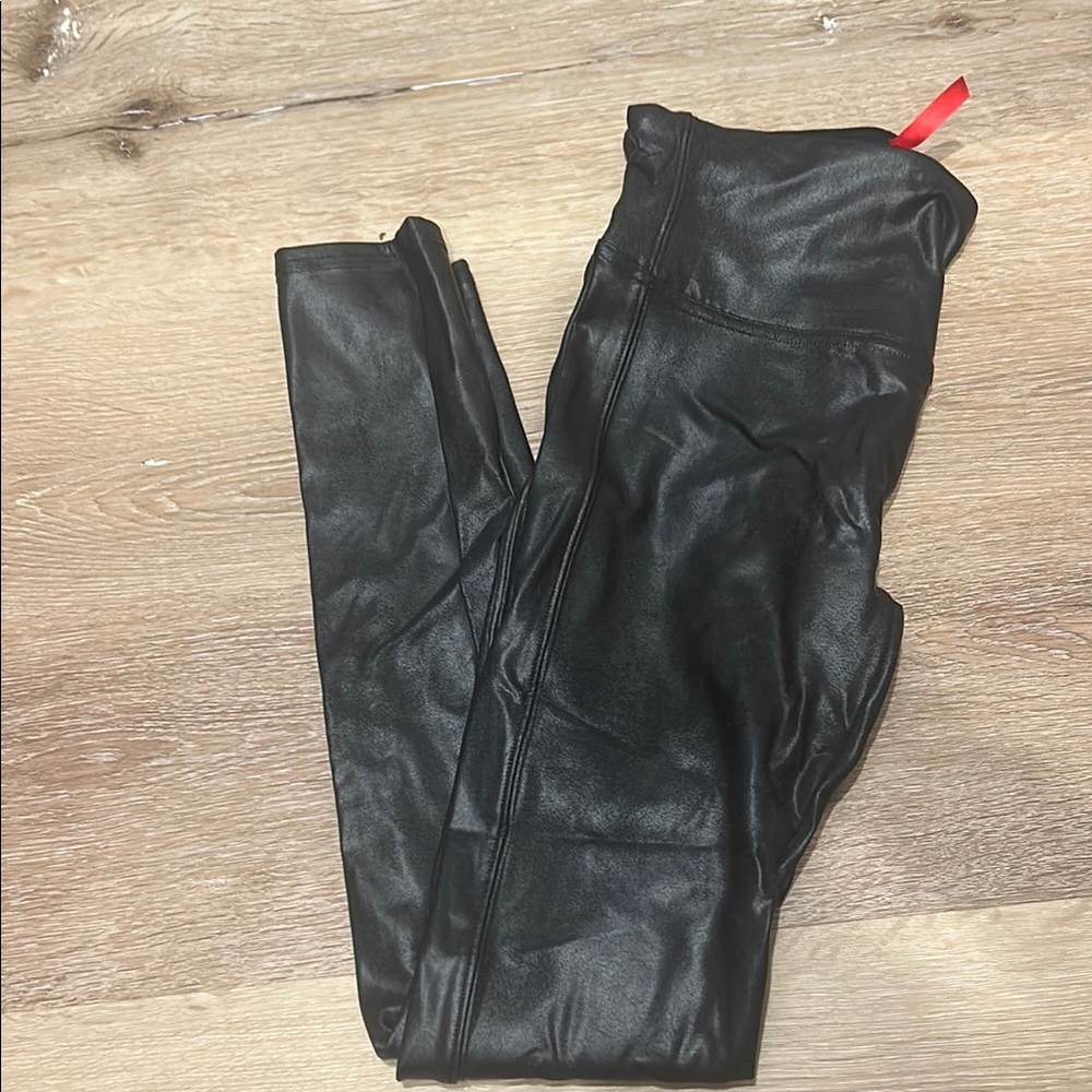 SPANX Black Faux Leather Leggings